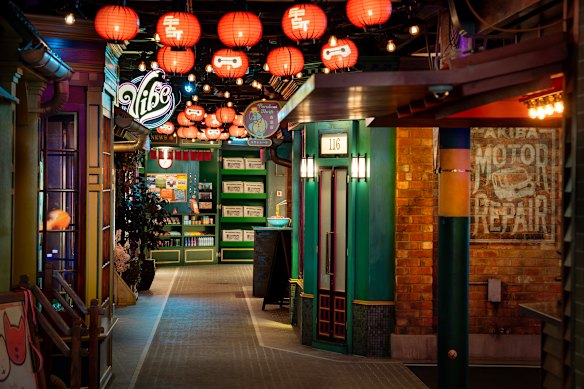 San Fransokyo Street is based on the film Big Hero 6.