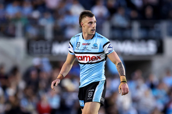 Sharks winger Sam Stonestreet scored on his NRL debut.