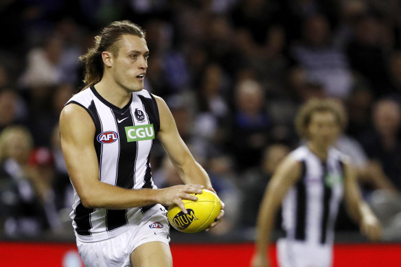 Darcy Moore relished his role in defence for Collingwood on Saturday.