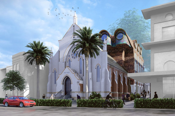 An artist’s impression of the redevelopment of The Kirk in Surry Hills.