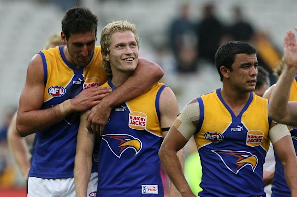 Adam Selwood and West Coast teammate Dean Cox in 2007.
