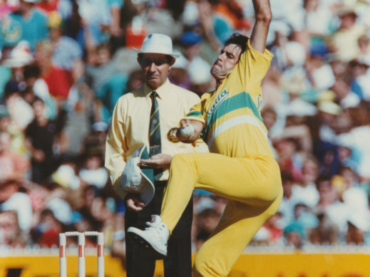 Simon O’Donnell playing cricket for Australia in 1990.