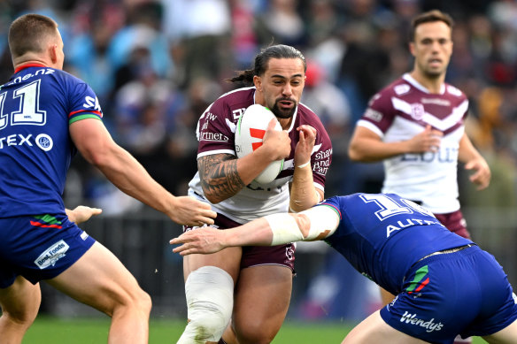 Manly prop Josh Aloiai.