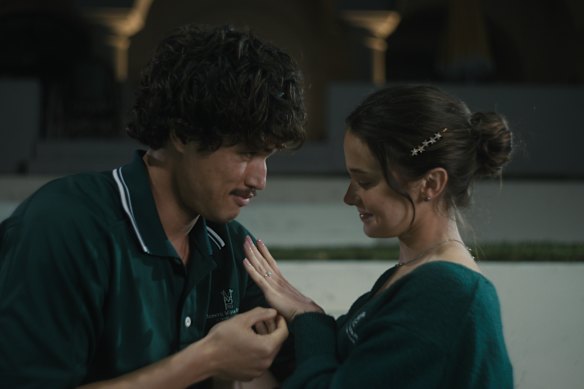 Beef stars Charles Melton as Austin Davis and Cailee Spaeny as Ashley Miller.