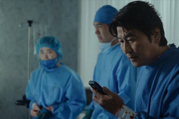 Not the recommended Korean skin care routine: Song Kang-ho as Dr Kim in Beef.