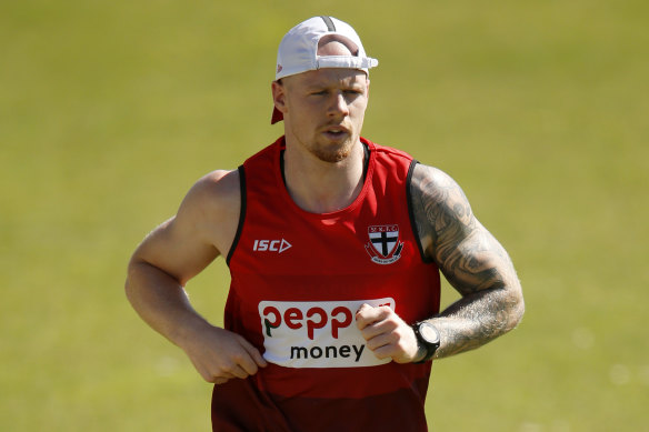 Jones in action during pre-season training last month.