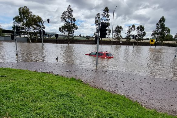 Recent flooding in Melbourne’s inner north-west. 