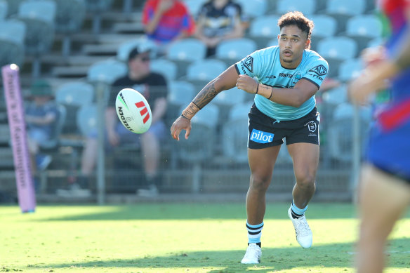 Niwhai Puru was a standout in the halves for Cronulla against Newcastle.