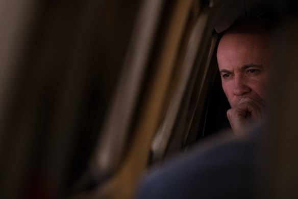 'I'm not here to administer the state, I'm here to change it': Matt Kean on a flight back to Dubbo after a visit in June to Narriearra, the largest single purchase of land for a national park in NSW's history.