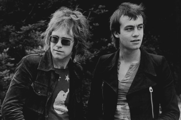 Elton John and Bernie Taupin in 1976.