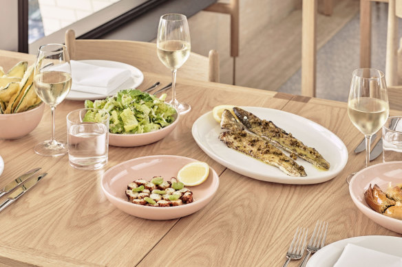 Hellenika restaurant, on the first-floor pool deck of Brisbane's The Calile.