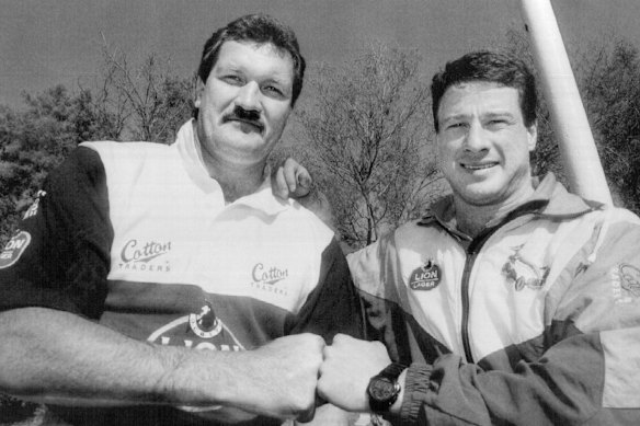 Rudi Visagie (à esquerda) treinando com a África do Sul em 1993.