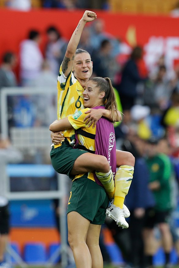 Victorious: Chloe Logarzo celebrates the big win.