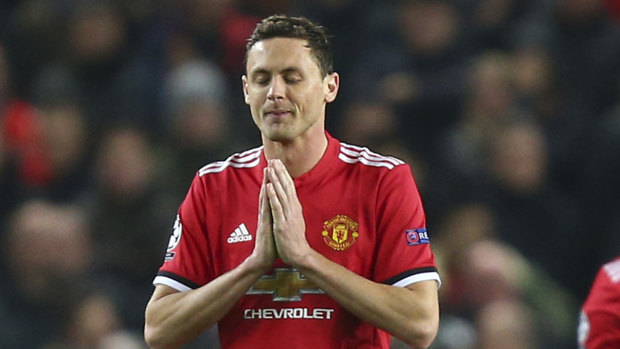Down and out: Nemanja Matic reacts after the second goal which sealed the result.