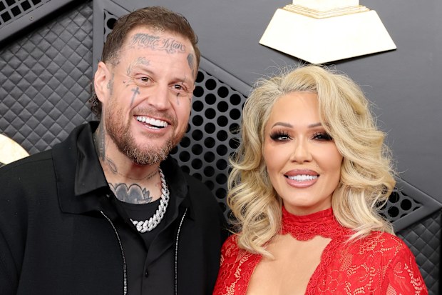Jelly Roll and Bunnie Xo at the 68th GRAMMY Awards at Crypto.com Arena on February 1, 2026 in Los Angeles, California.