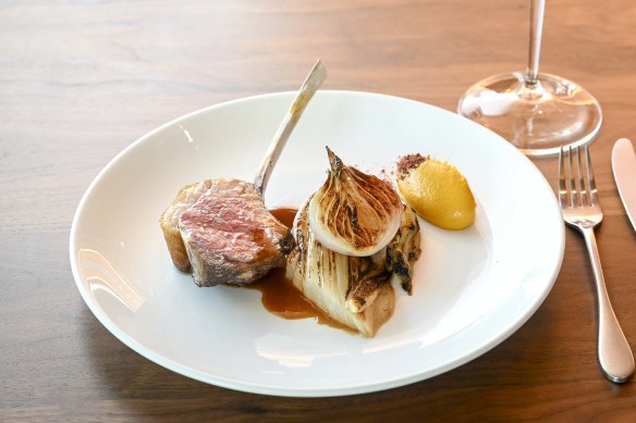 Lamb cutlets are served with tropea onion and have Middle Eastern flavours such as sumac.