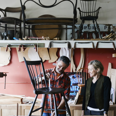 Glen and Lisa Rundell’s chair-making venture has hit a nerve with customers: “We’re a generation of people who have no heirlooms to pass on,” says Rundell.