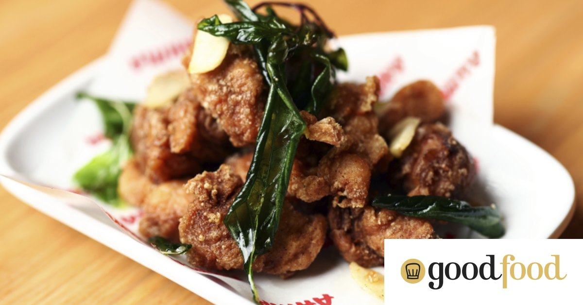 Ahma sells street food including popcorn chicken and braised pork belly in Melbourne Chinatown
