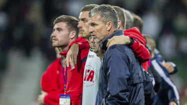 Dirty Reds: Adelaide United coach Marco Kurz wasn't a happy camper after his side's shootout loss.