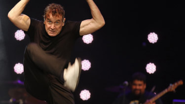 Johnny Clegg gives one of his high energy performances during a farewell concert in Johannesburg on November 11, 2017.