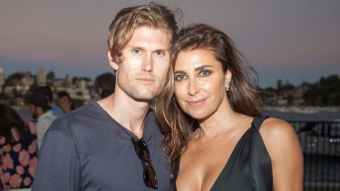 Nick Tsindos and Jodhi Meares at a The Upside party in 2016.