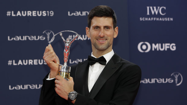 Comeback: Novak Djokovic capped a resurgent 12 months with the sportsman of the year award.