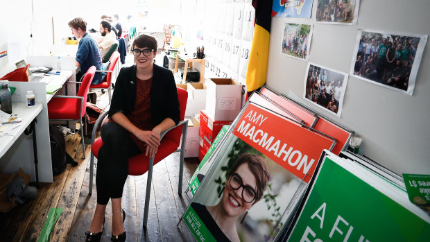 Amy MacMahon during the 2017 state election campaign.