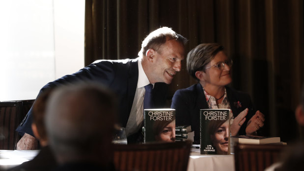 Former prime minister Tony Abbott launched his sister Christine Forster's book Life, Love and Marriage, on Thursday.