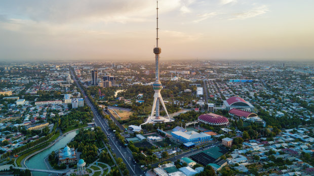 Tashkent TV Tower in the capital.