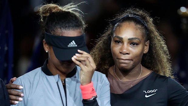 Emotions: Both players fought back tears during the trophy presentation.