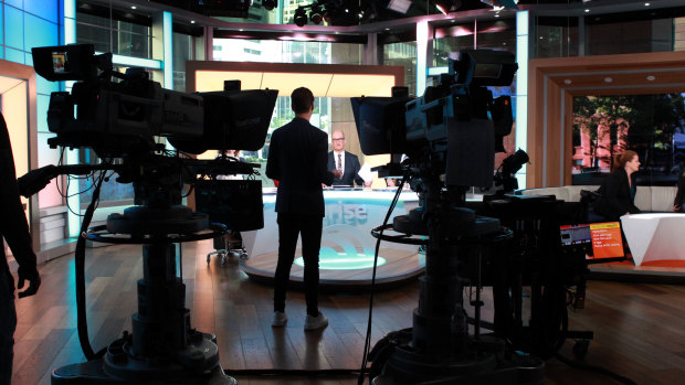 The Sunrise set at Seven’s former Martin Place studio. 