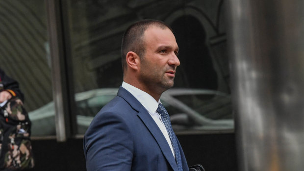 Raman Shaqiri leaves the Magistrates Court in 2018.