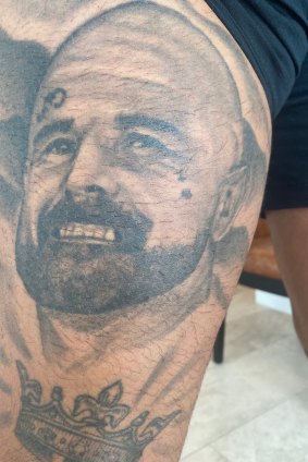 Wests Tigers recruit Jayden Sullivan honoured his father, Jason, with a tattoo on his leg.