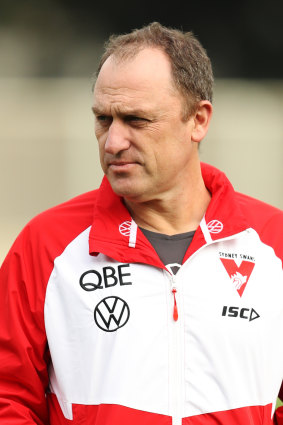 Sydney coach John Longmire at training this week.