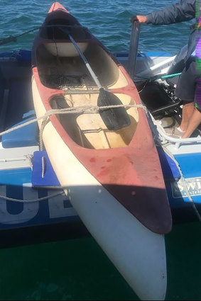 A Canadian-style canoe was located drifting approximately 1.8 kilometres south-east of Bribie Island.