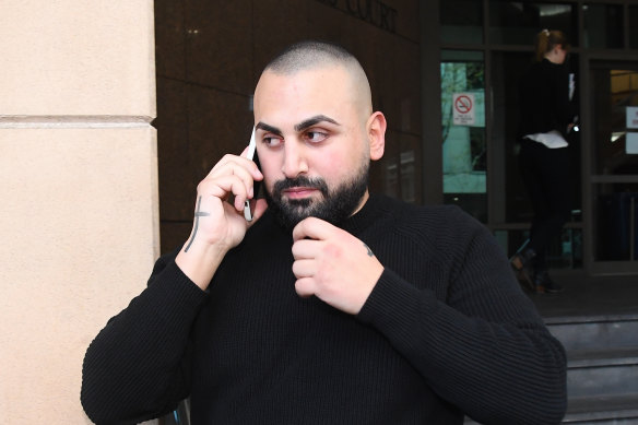 Former Love Machine security guard Joseph Hosri leaves Melbourne Magistrates Court on Monday.
