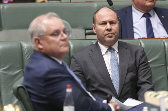 Prime Minister Scott Morrison, pictured with Treasurer Josh Frydenberg, has not put a time frame on the JobSeeker decision.