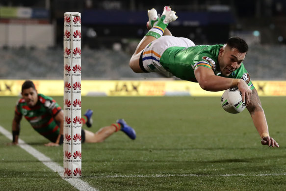 Nick Cotric over the line.