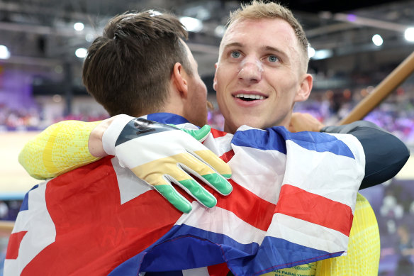 Boddington celebrates after his gold medal victory.