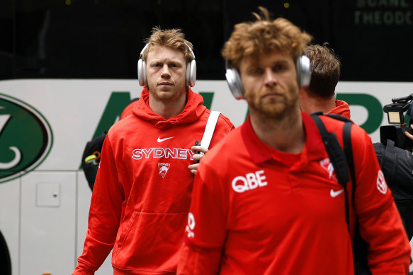 Callum Mills on arrival in Sydney on Thursday.