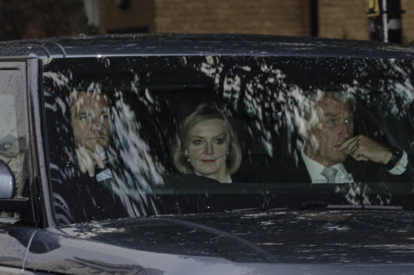 Prime Minister Liz Truss returning to Downing Street.