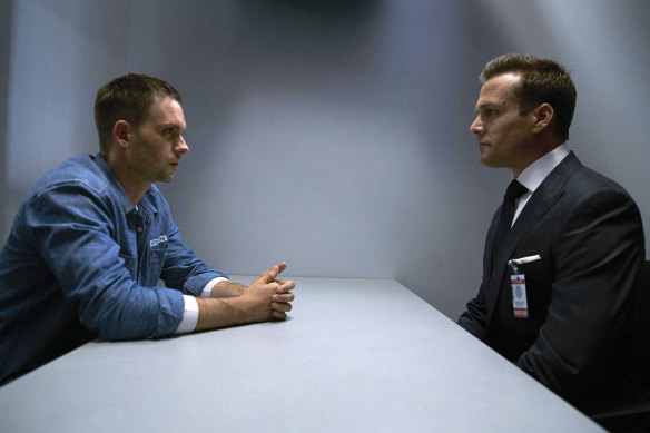 Patrick J. Adams (left) and Gabriel Macht  in a scene from Suits. 