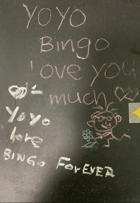 Yan left no clues to where she had gone, but there was a cryptic note scribbled on the couple’s chalkboard that referenced their pet nicknames for each other.