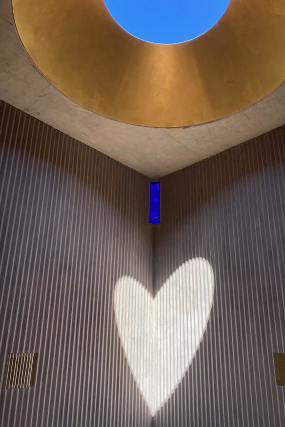 Inside the Sound Chapel, which is open to the elements.