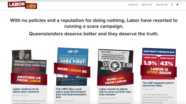 Another page from the LNP's Labor Lies website.