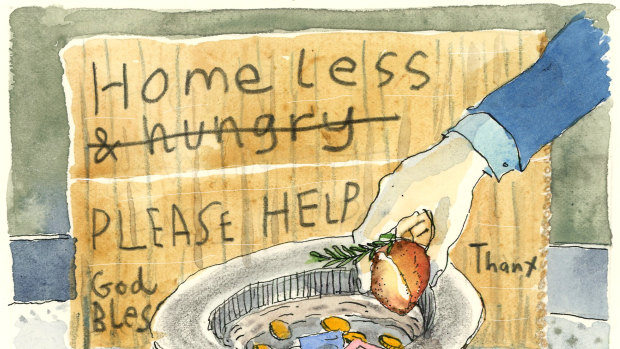 The man was homeless but he still refused my fancy leftovers