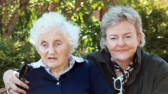Penny and Shirley Garnock at Imlay House Aged Care, Pambula. 