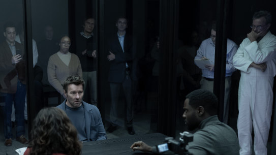 Alice Braga, Joel Edgerton and Dayo Okeniyi in Dark Matter.