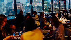 Guests dine at The View, 47 floors above Times Square in Manhattan, on June 19, 2025.