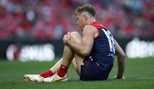 Jake Melksham faces an uncertain AFL future after scans confirmed he sustained a ruptured ACL.